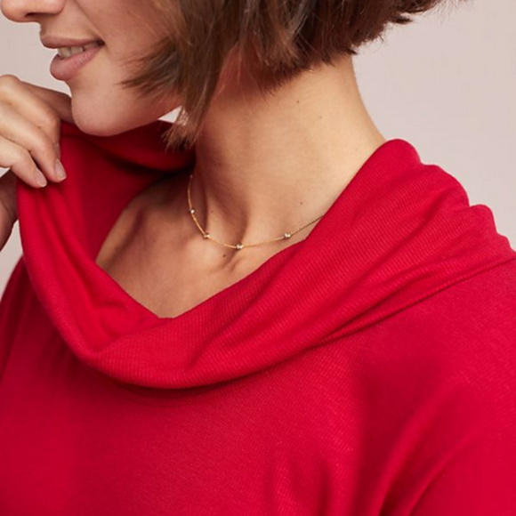 ANTHROPOLOGIE Samara Red Cowl Neck Tunic. NWT - Picture 4 of 7